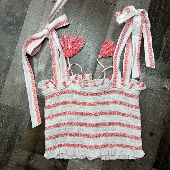 Free People Pink and White Crop Top - Picture 6 of 14
